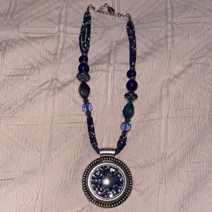 Elegant Blue Beaded Necklace